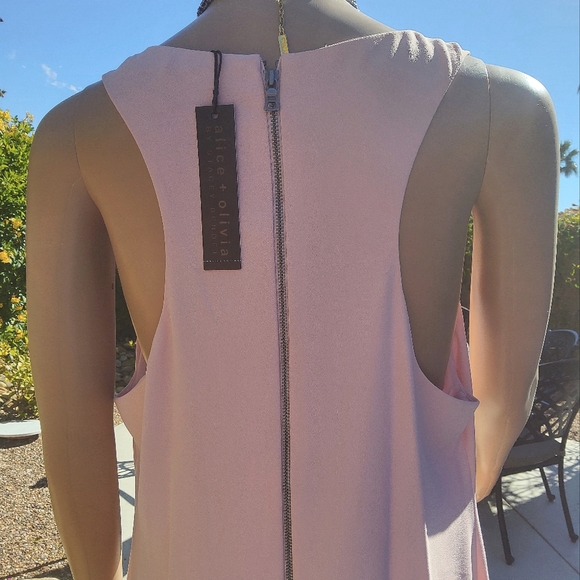 ALICE & OLIVIA NWT- Harmony Mini Racerback Dress in Blush - Picture 6 of 14